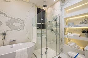quartz panels bathroom porcelain angeles los