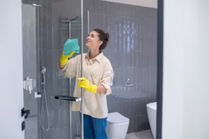 how to clean acrylic shower walls with microfiber cloth