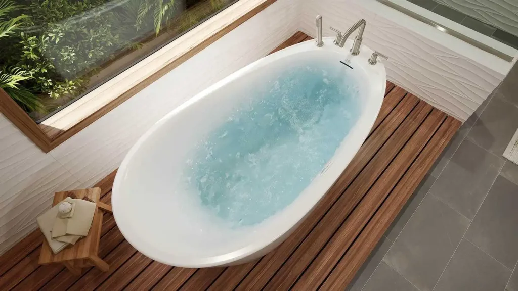 Jacuzzi tub in a modern, luxury bathroom