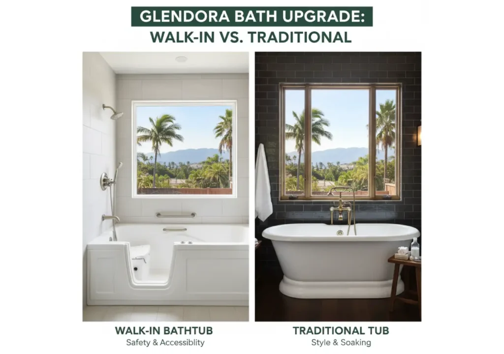 walk-in bathubs vs traditional tubs for Glendora homes