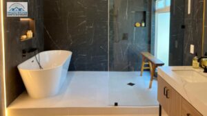 freestanding tub inside walk in shower