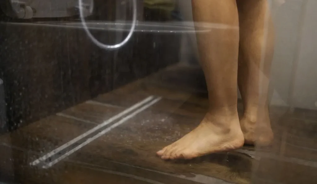 Drain Outside a Curbless Shower