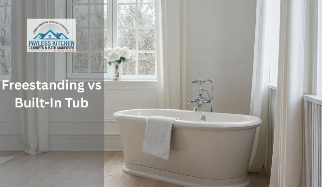 Freestanding tub in a modern bathroom