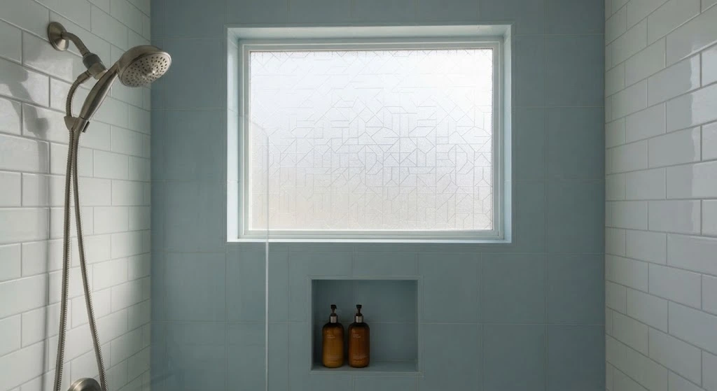 Frosted and Obscured Glass Window in a shower