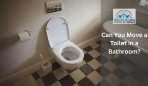 Re-positioned toilet in a bathroom