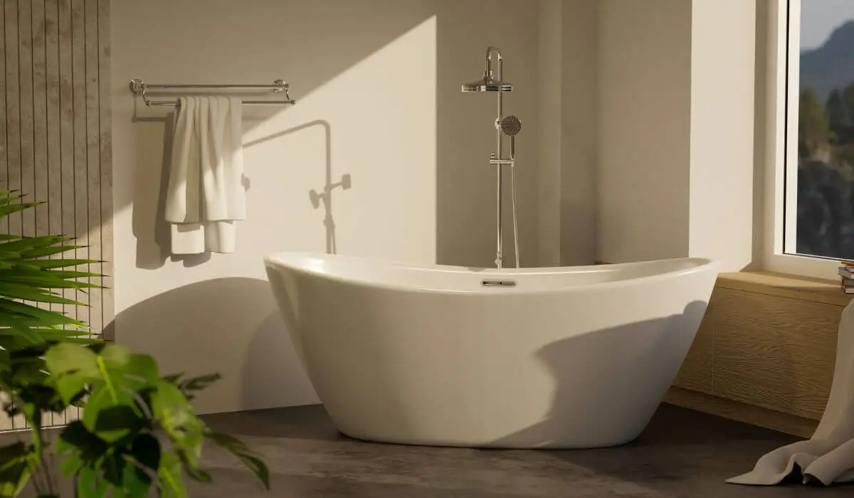 Stylish Bathtub in a modern bathroom